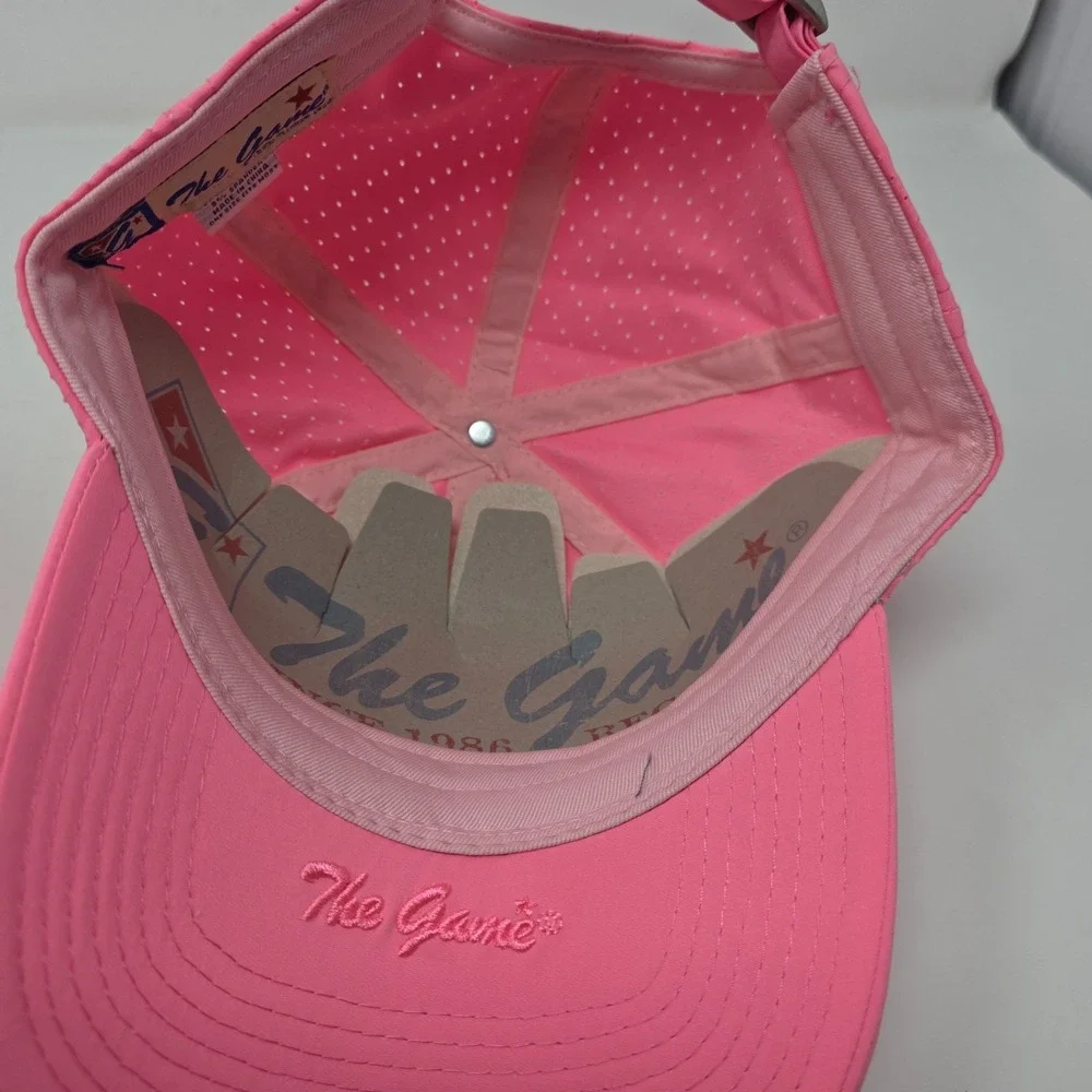 The Game Hat Womens OS Pink Embroidered Anchor State Logo Stretch Breathable NWT